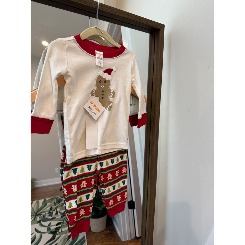 Gymboree Baby Christmas Pajamas Set 6-12 Months Gingerbread Holiday PJs